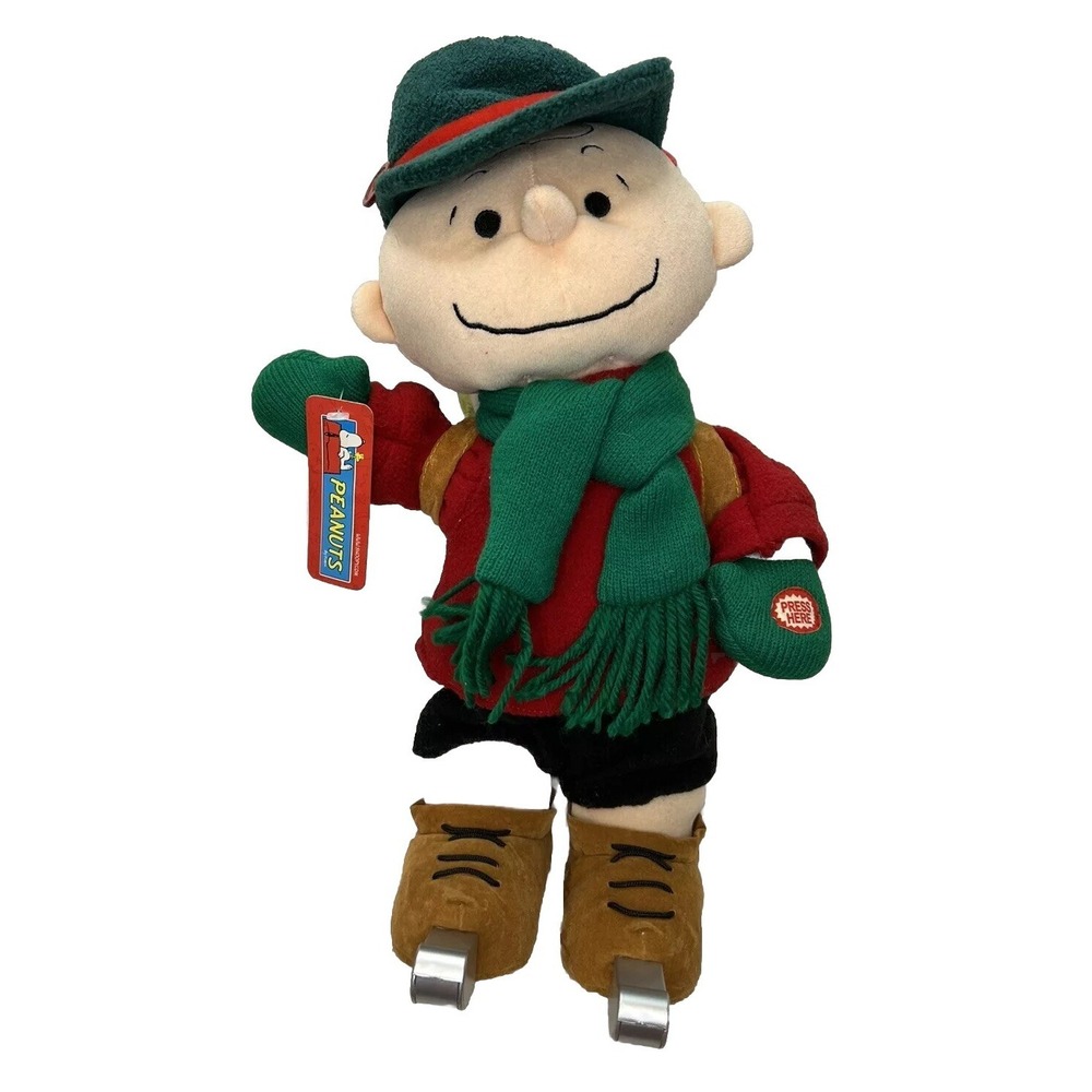2005 Rare Coyne's Co Musical Peanuts Christmas Charlie Brown Snoopy Skating Read